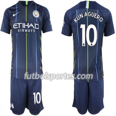 Camisetas Manchester City Aguero 10 Niño Segunda Equipacion 2018/2019